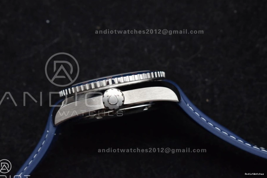 Strap GMT Ceramic Clone Ocean Bezel on Blue Blue 600M Dial Rubber Trendsetting Co-Axial Planet VSF Edition Best 1009 1:1 Super 43.5mm A8605 1219